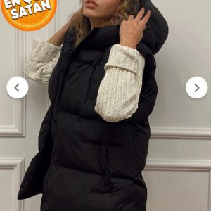 جلیقه اسپرت کلاه دار پف دار دخترانه