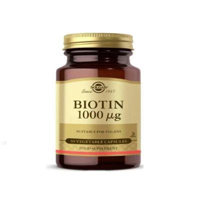 مکمل بیوتین سولگار 1000 میکروگرم کاملا گیاهی 50 عددی